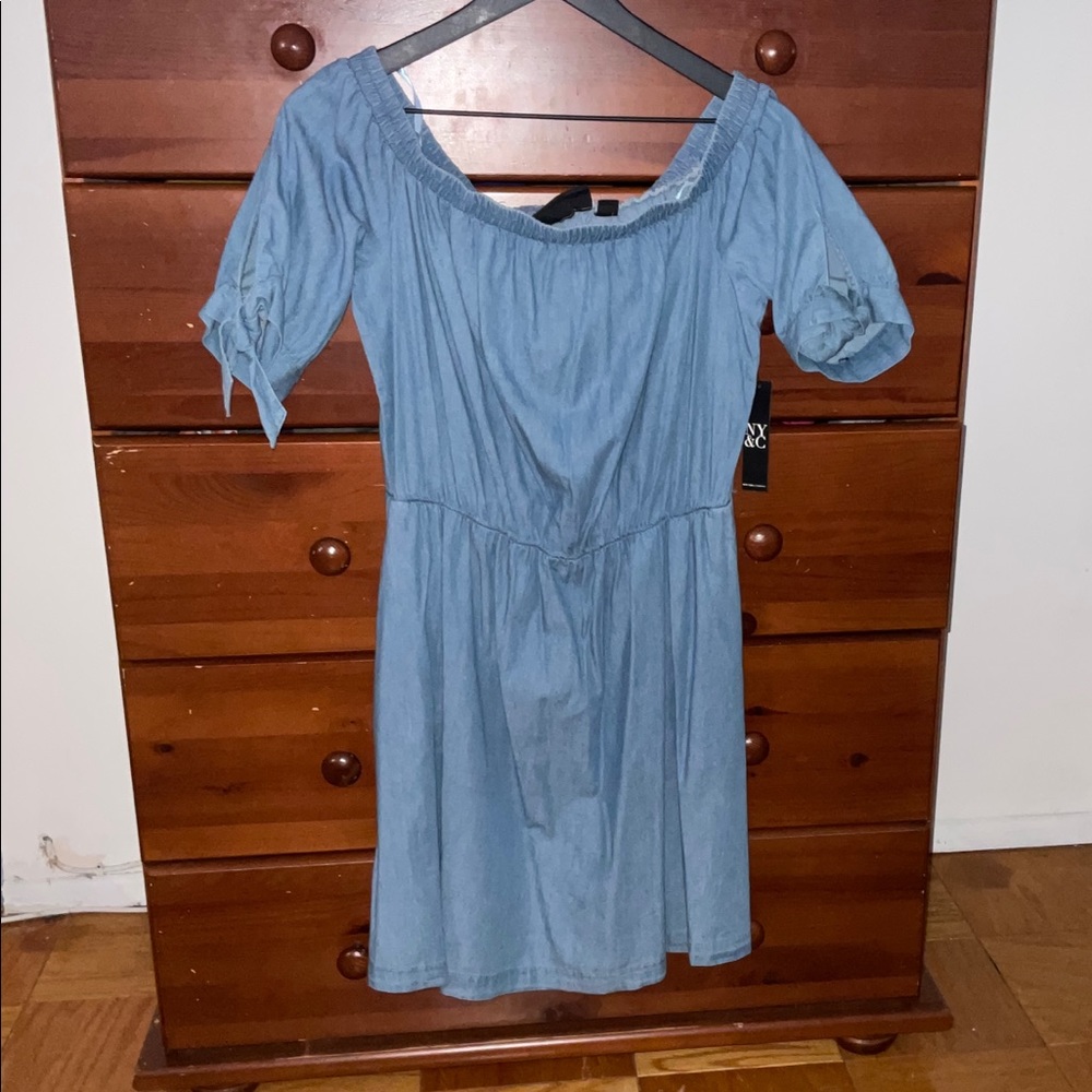 Brand new Womens off the shoulder lightweight jean dress